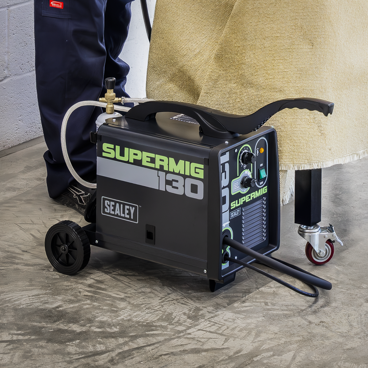 Sealey SUPERMIG130 Mini Portable Gas/Gasless MIG Welder 130A 230V