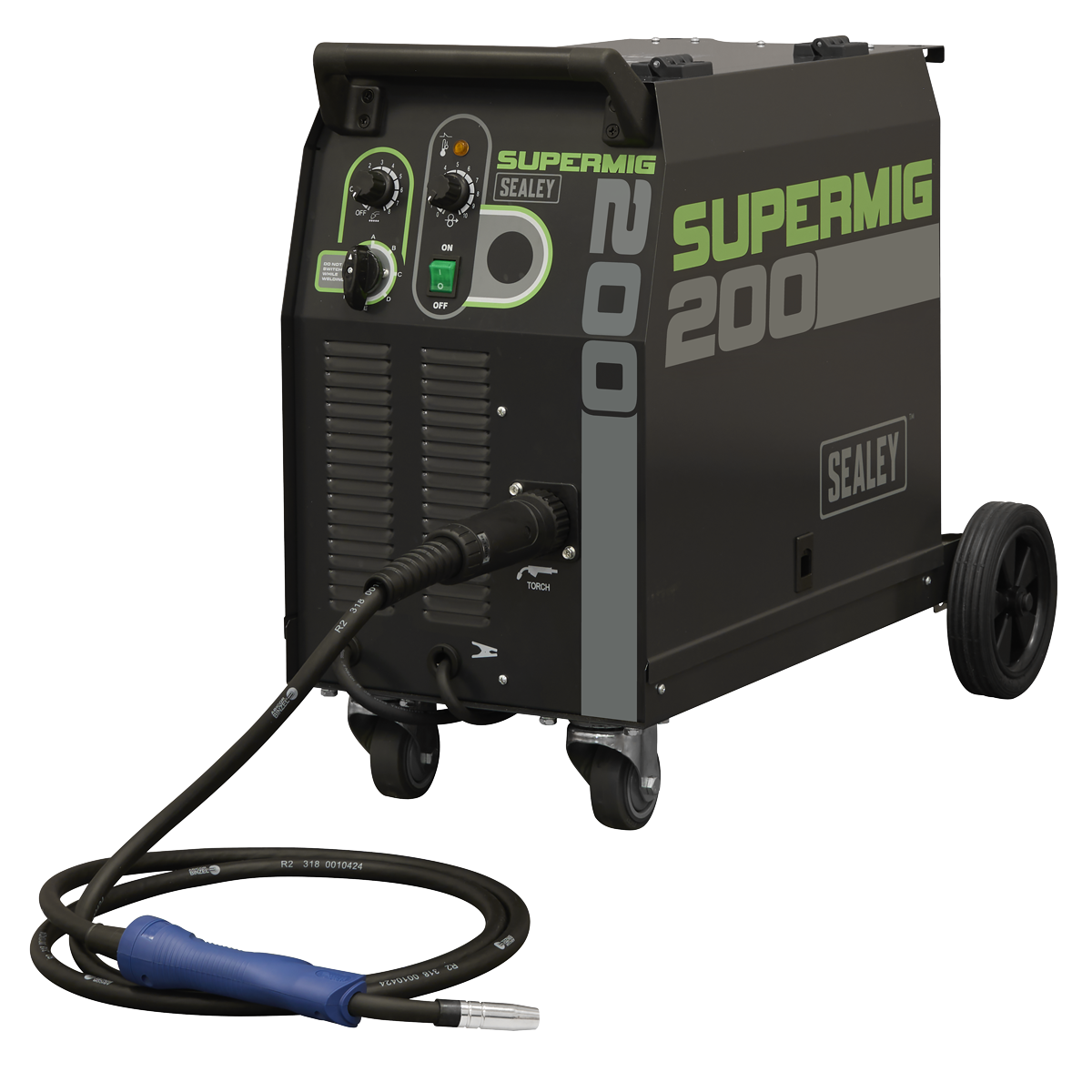 Sealey SUPERMIG200 Professional Gas/Gasless MIG Welder with Binzel® Euro Torch 200A 230V