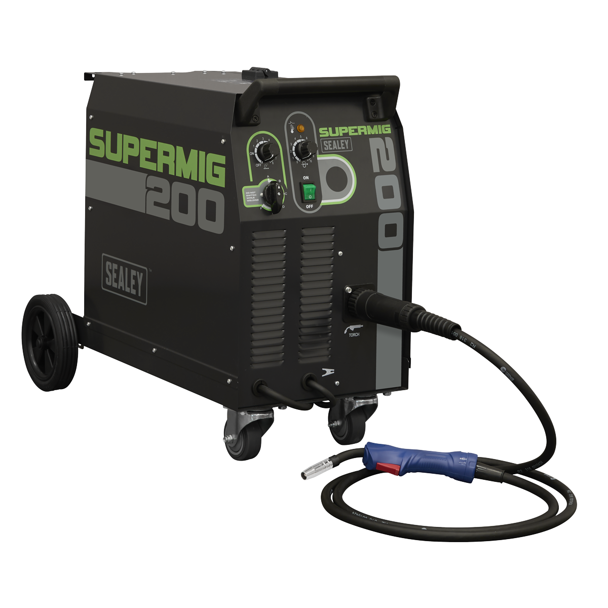 Sealey SUPERMIG200 Professional Gas/Gasless MIG Welder with Binzel® Euro Torch 200A 230V
