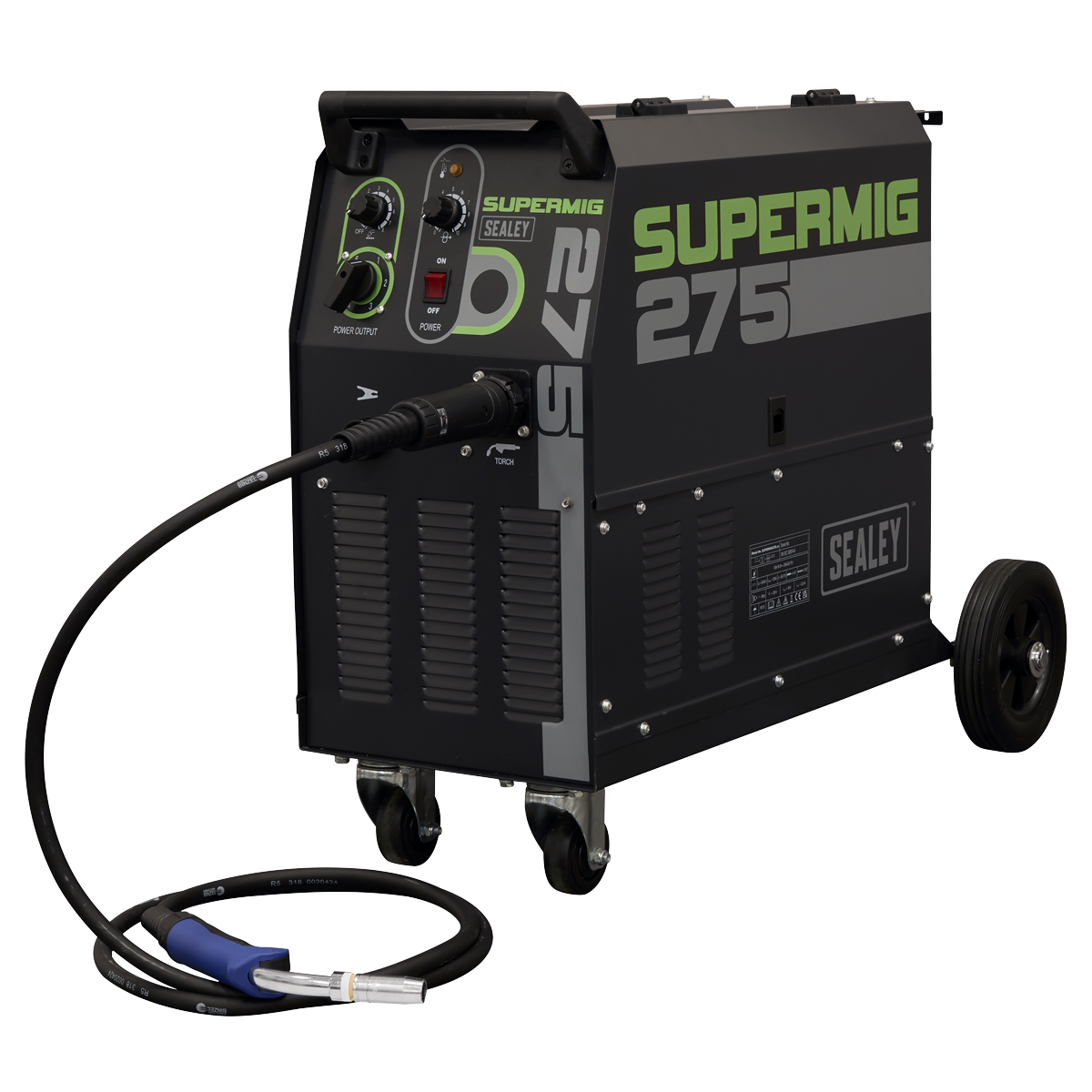 Sealey SUPERMIG275 Professional Gas/Gasless MIG Welder with Binzel® Euro Torch 270A 230V
