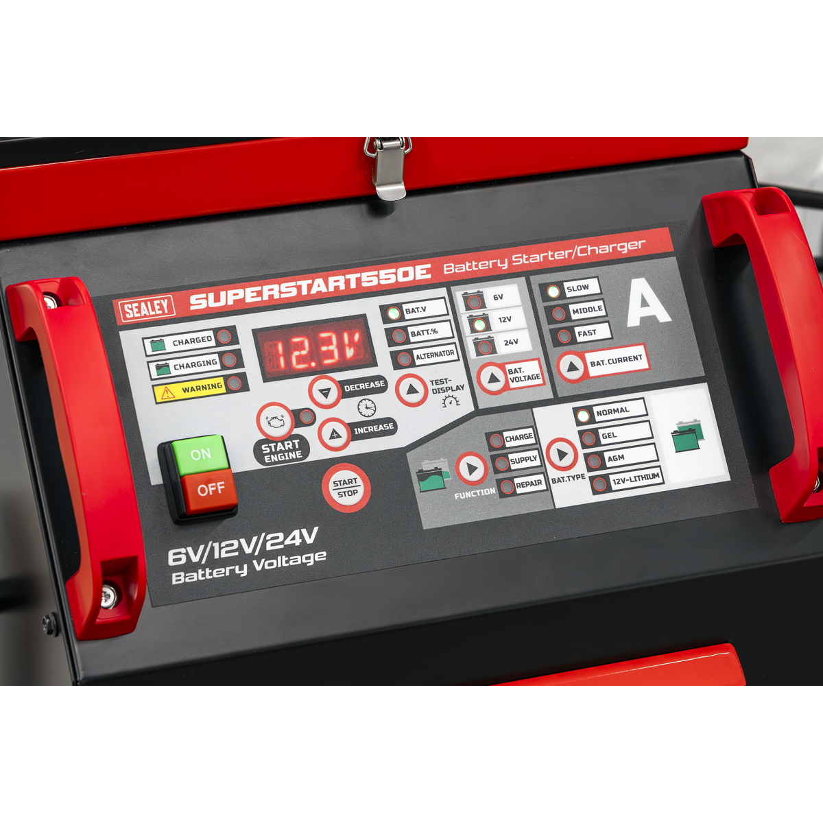 Sealey SUPERSTART550E 6/12/24V Battery Starter/Charger 550A