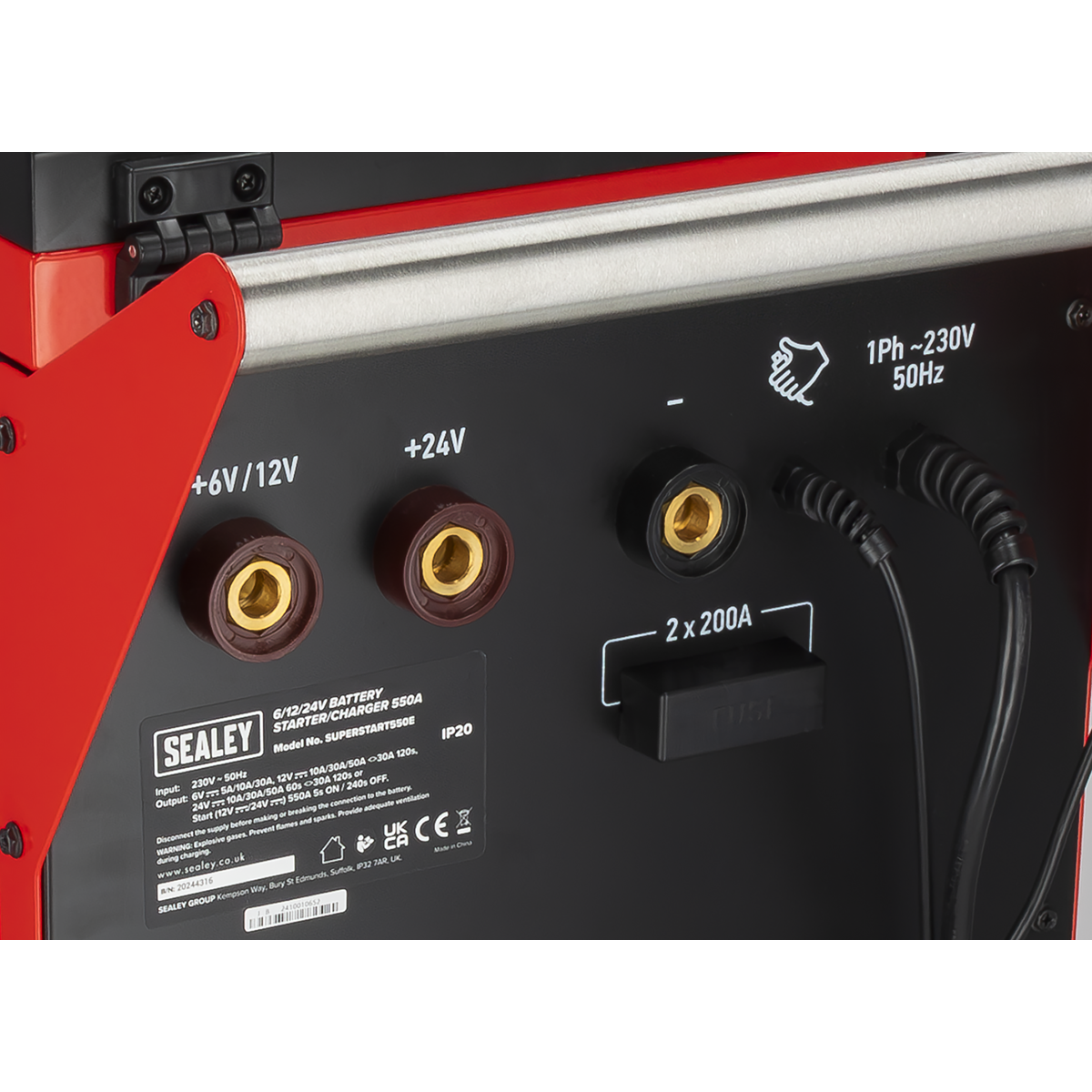 Sealey SUPERSTART550E 6/12/24V Battery Starter/Charger 550A