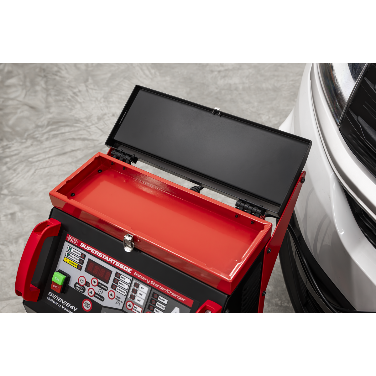Sealey SUPERSTART550E 6/12/24V Battery Starter/Charger 550A