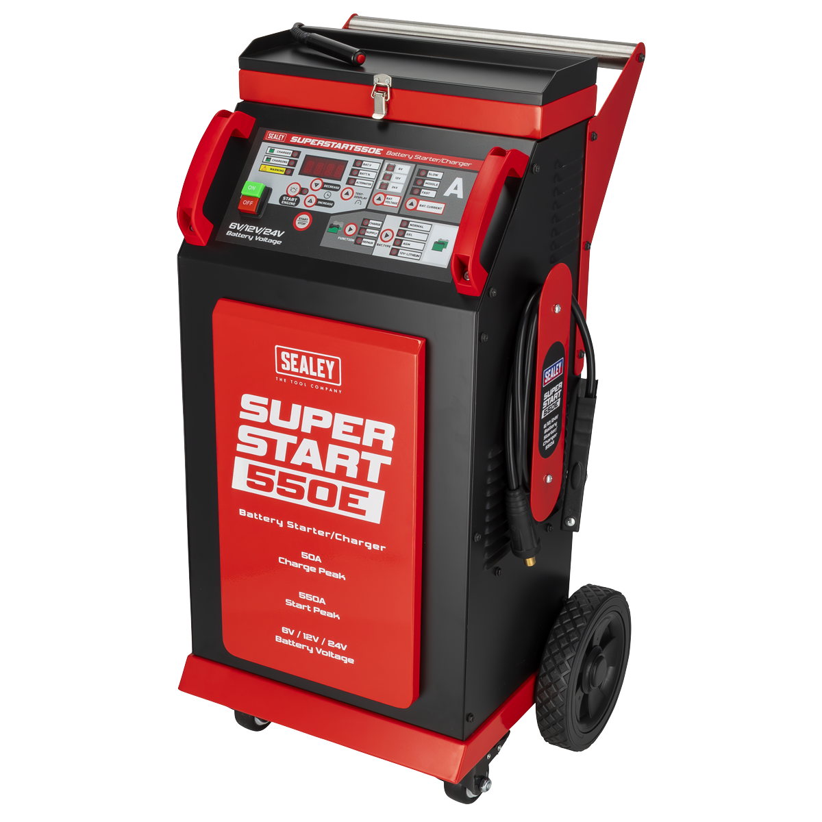 Sealey SUPERSTART550E 6/12/24V Battery Starter/Charger 550A