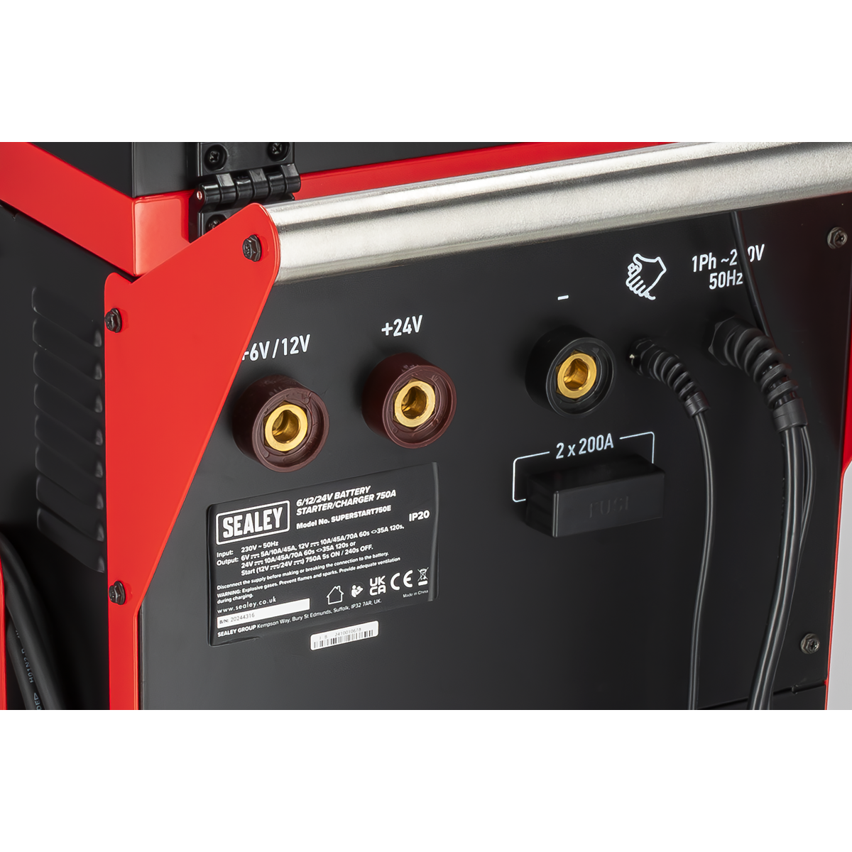 Sealey SUPERSTART750E 6/12/24V Battery Starter/Charger 750A