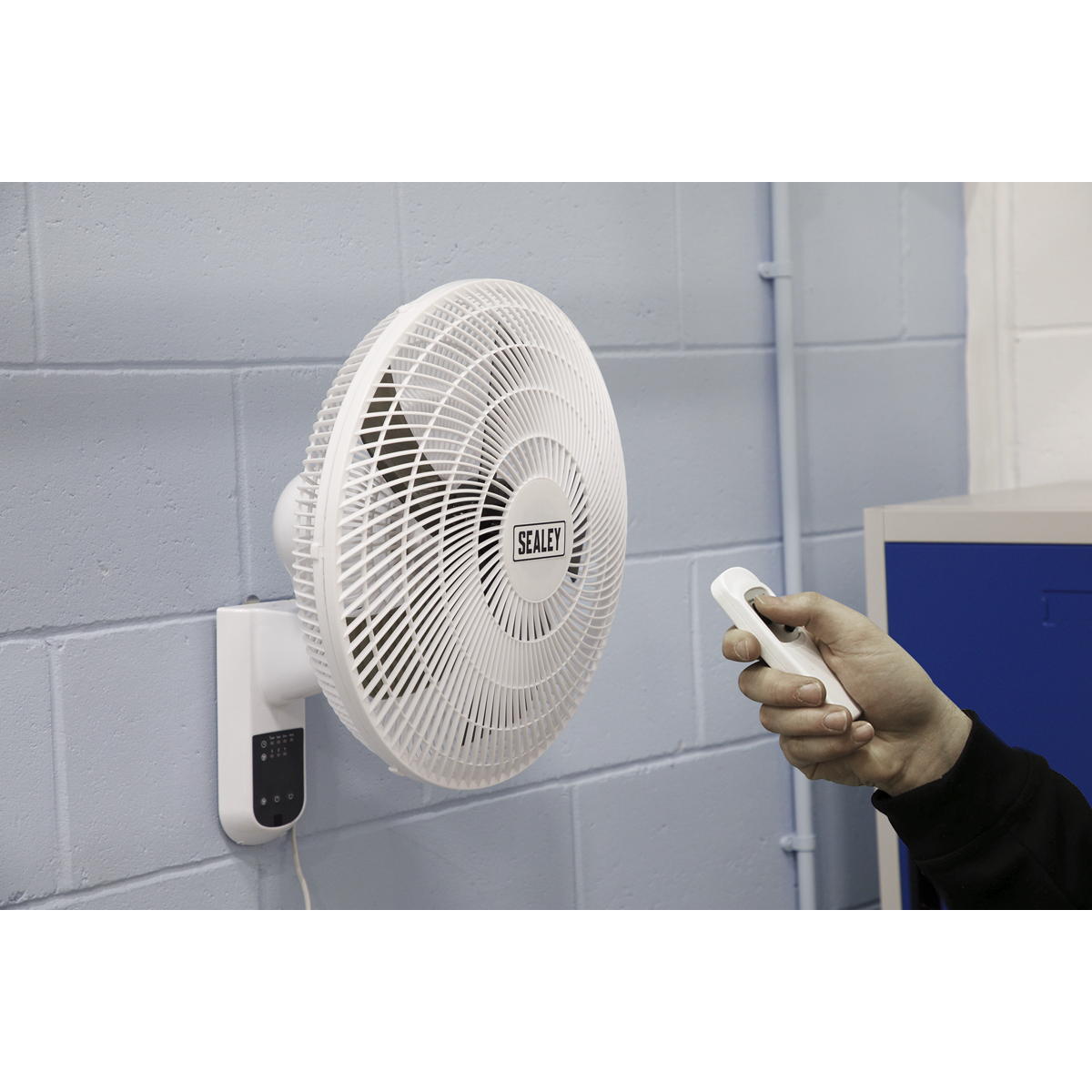 Sealey SWF16WR 16" Wall Fan with Remote Control 3-Speed 230V