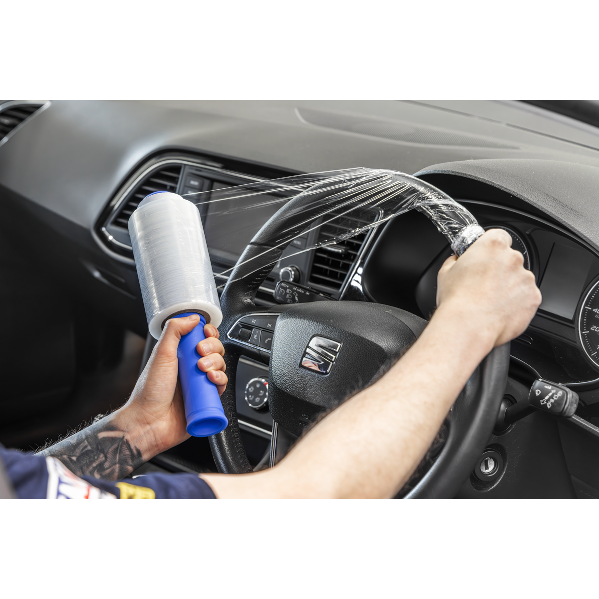 Sealey SWPH150 Steering Wheel Protection Film with Applicator Handle 150m