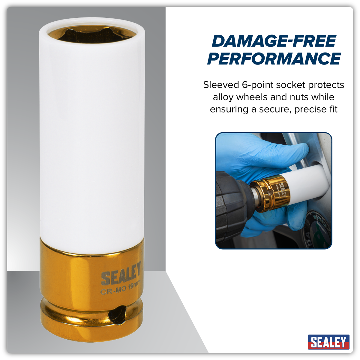 Sealey SX03019 Alloy Wheel Impact Socket 1/2"Sq Drive 19mm