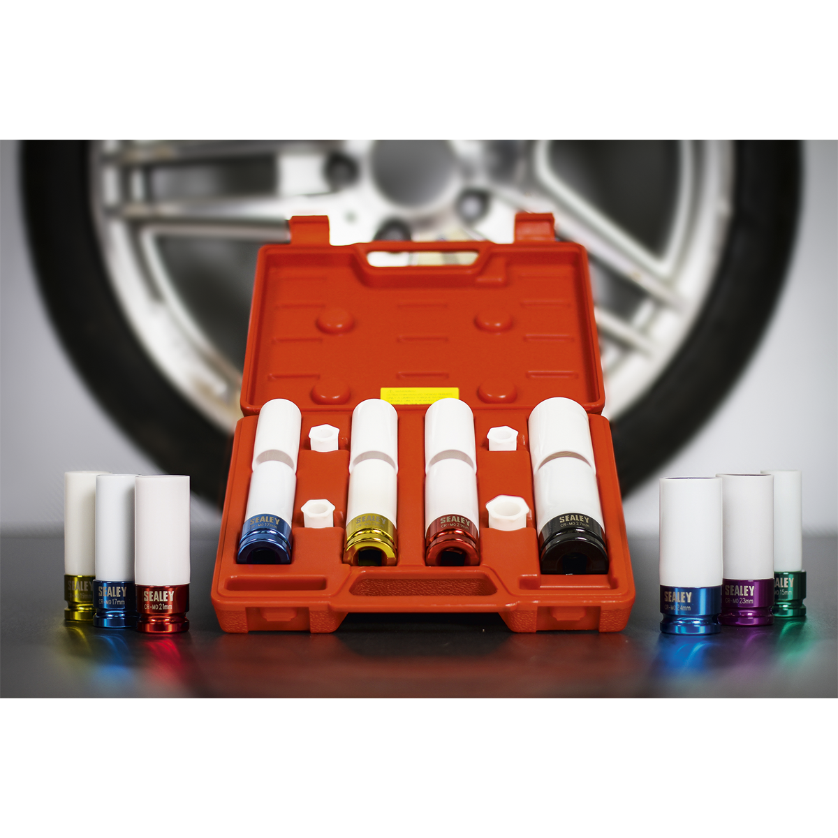 Sealey SX030 Alloy Wheel Impact Socket Set 1/2"Sq Drive 4pc