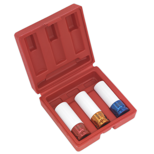 Sealey SX031 Alloy Wheel Impact Socket Set 1/2"Sq Drive 3pc