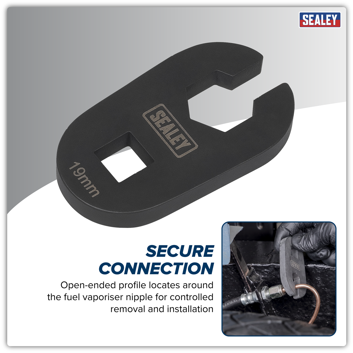 Sealey SX0326 Limited Access Crow's Foot Spanner 1/2"Sq Drive 19mm