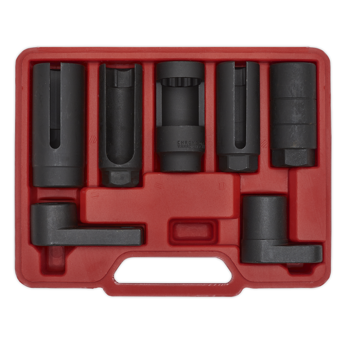 Sealey SX032 Oxygen Sensor Socket Set 3/8" & 1/2"Sq Drive 7pc