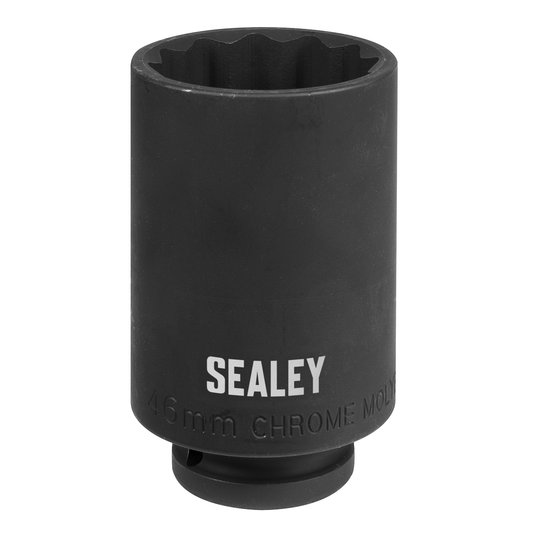 Sealey SX046 Impact Socket 1/2"Sq Drive 12-Point 46mm