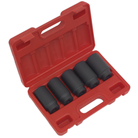 Sealey SX050 Impact Hub Nut Socket Set 1/2"Sq Drive 5pc