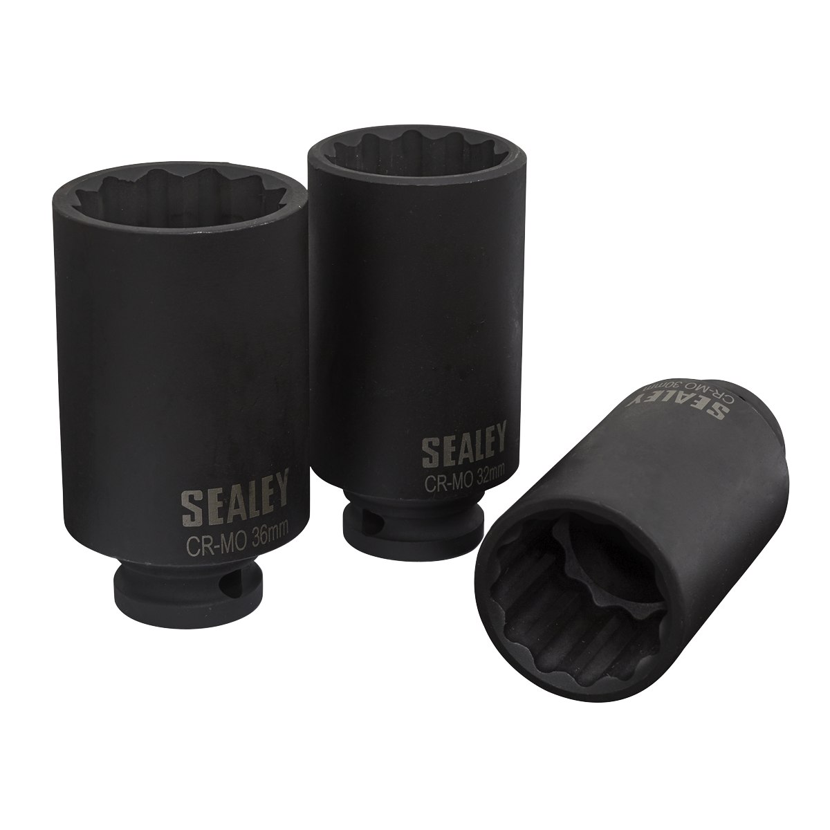 Sealey SX051 Impact Hub Nut Socket Set 1/2"Sq Drive 12-Point 3pc