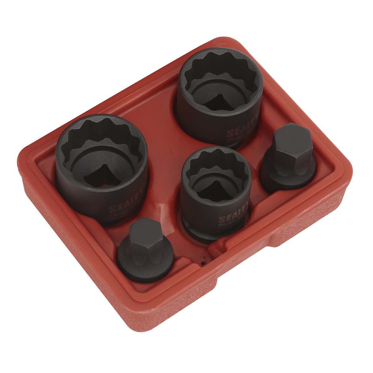 Sealey SX053 Impact Hub Socket & Socket Bit Set 1/2"Sq Drive 12-Point 5pc