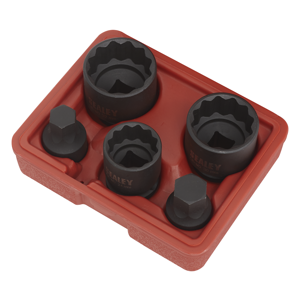 Sealey SX053 Impact Hub Socket & Socket Bit Set 1/2"Sq Drive 12-Point 5pc
