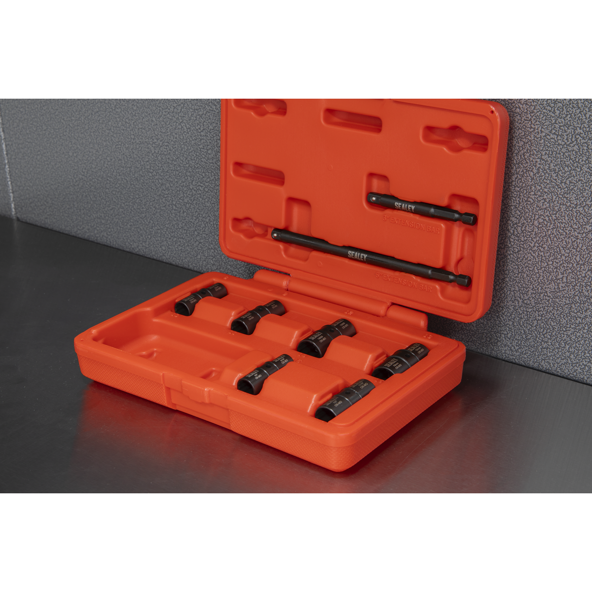 Sealey SX08 Flip Socket Set 1/4"Sq Drive 12-Point 8pc