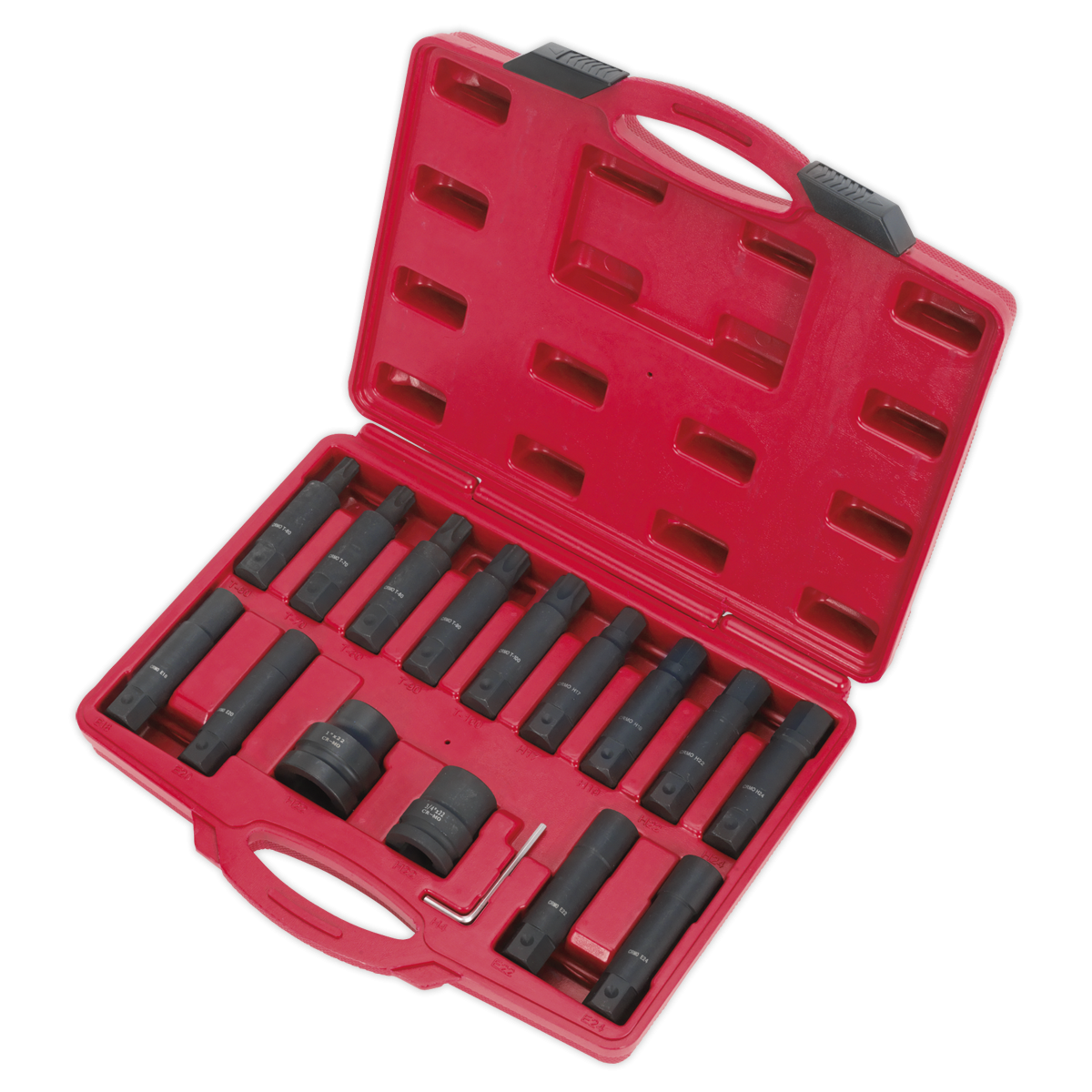 Sealey SX098 Impact Hex, TRX-Star* & TRX-Star* Female Socket Bit Set 3/4" & 1"Sq Drive 16pc
