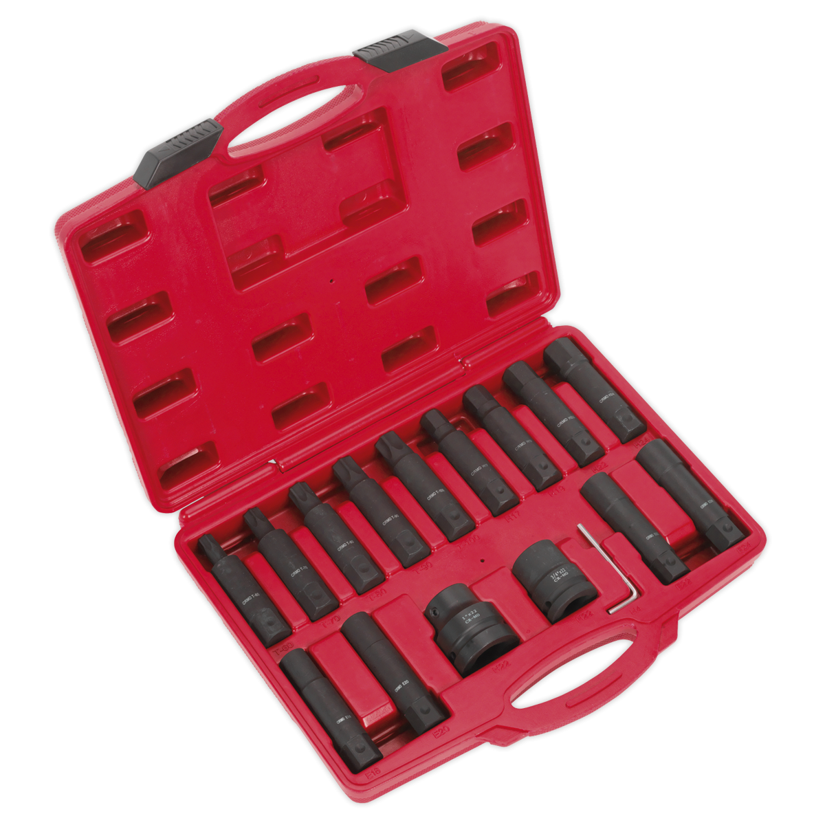Sealey SX098 Impact Hex, TRX-Star* & TRX-Star* Female Socket Bit Set 3/4" & 1"Sq Drive 16pc