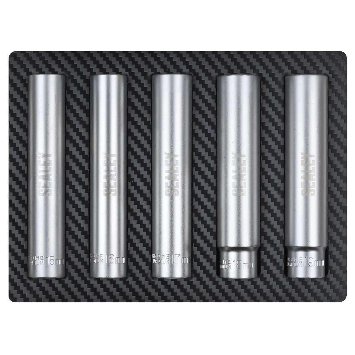 Sealey SX1519 Extra-Deep Socket Set 1/2"Sq Drive 5pc
