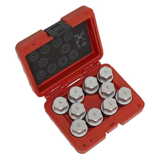 Sealey SX222 Locking Wheel Nut Key Set for Land Rover 10pc