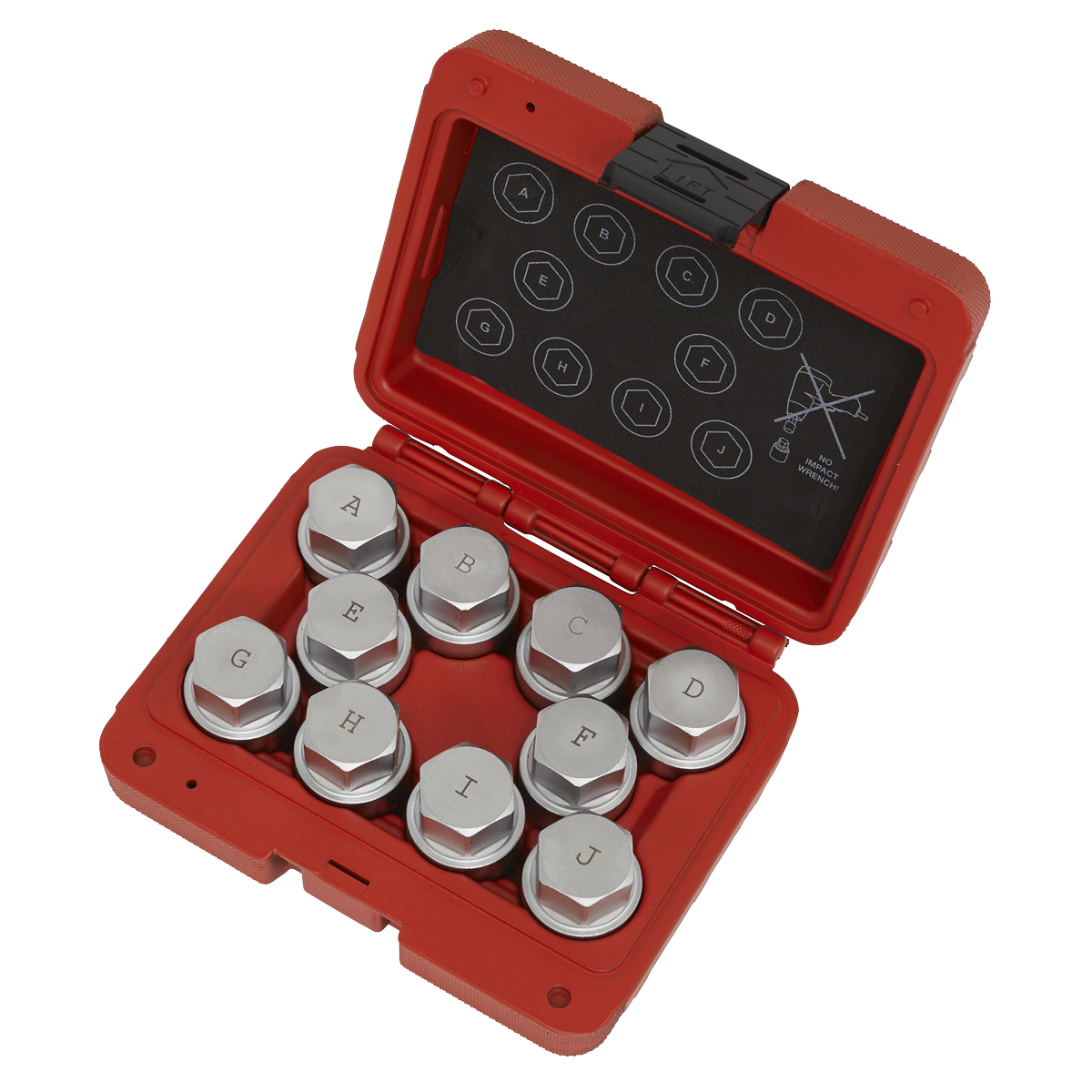 Sealey SX222 Locking Wheel Nut Key Set for Land Rover 10pc