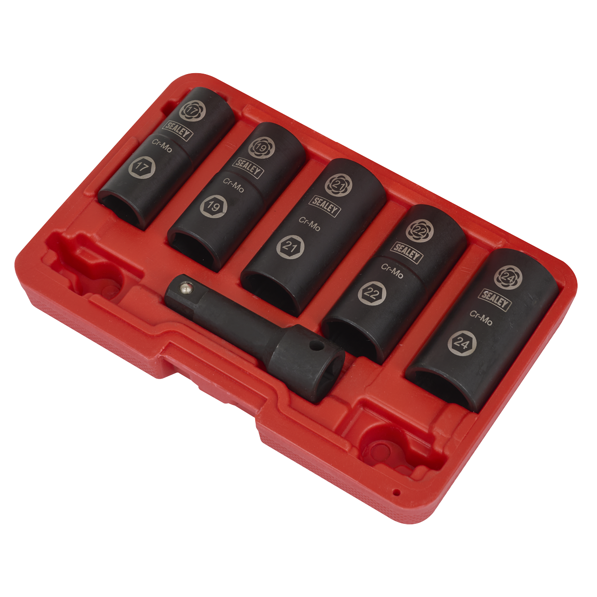 Sealey SX271 Impact Wheel Nut/Removal Flip Socket Set 1/2"Sq Drive 6pc