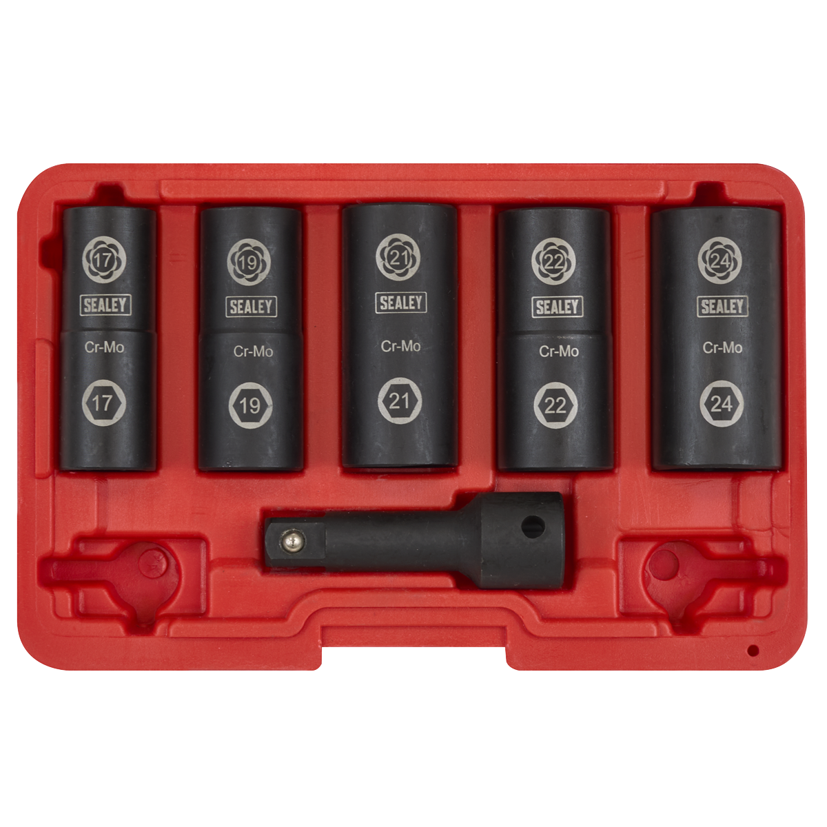 Sealey SX271 Impact Wheel Nut/Removal Flip Socket Set 1/2"Sq Drive 6pc