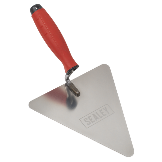 Sealey T1205 Stainless Steel Triangular Brick Trowel with Rubber Handle 180mm