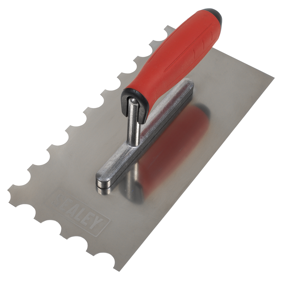 Sealey T6701 Stainless Steel Semicircle Tooth Trowel with Rubber Handle & Aluminium Foot 270mm
