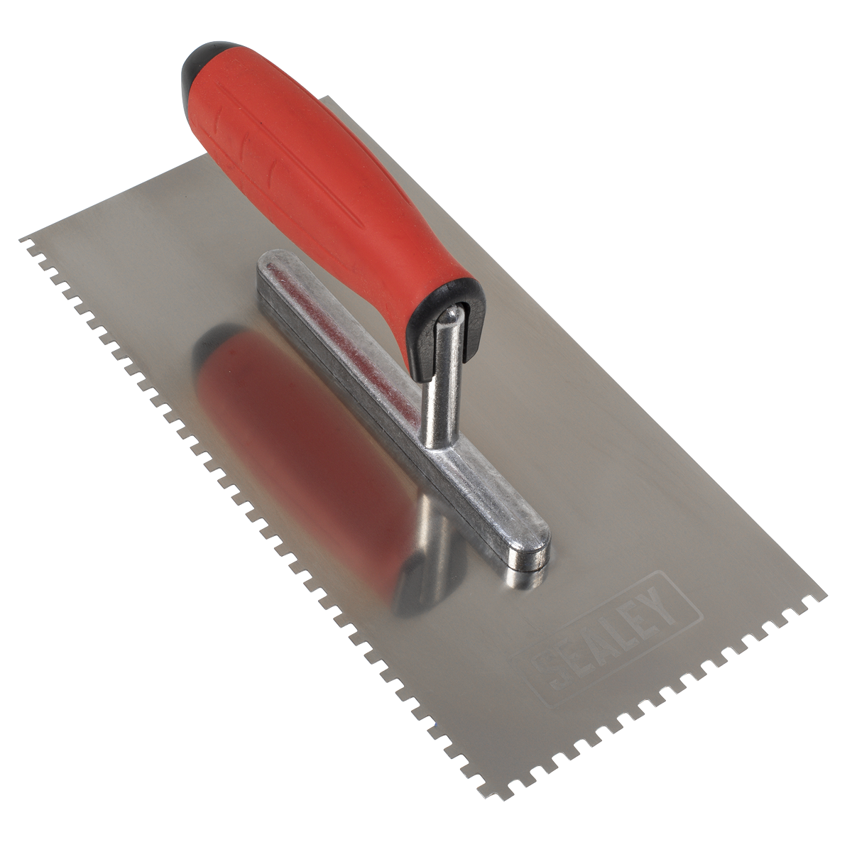 Sealey T7804 Stainless Steel 4mm Notched Trowel with Rubber Handle 270mm
