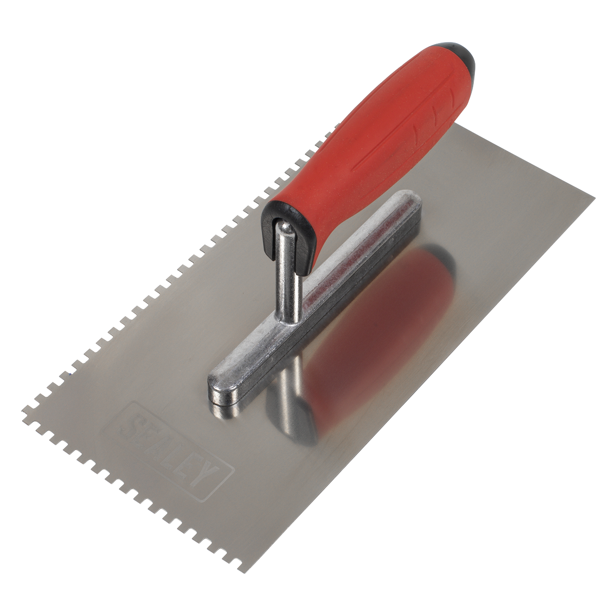 Sealey T7804 Stainless Steel 4mm Notched Trowel with Rubber Handle 270mm