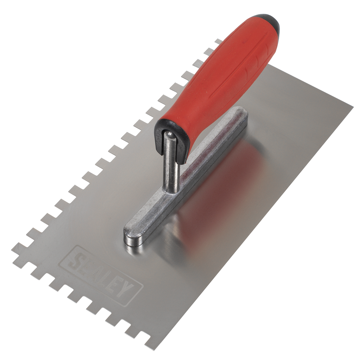 Sealey T7808 Stainless Steel 8mm Notched Trowel with Rubber Handle 270mm
