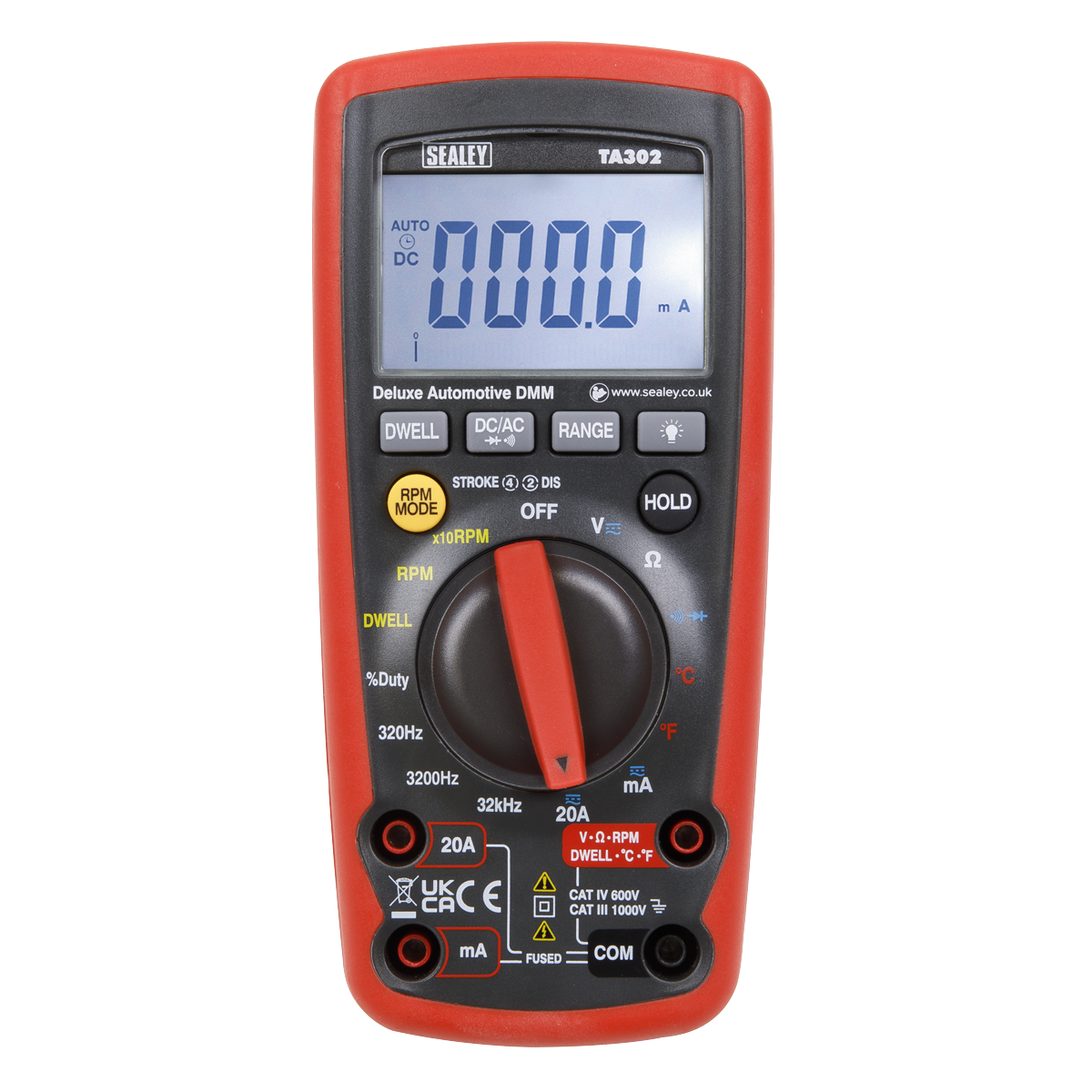 Sealey TA302 12-Function Digital Automotive Multimeter with Inductive Coupler