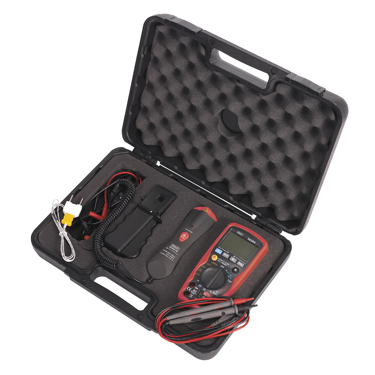 Sealey TA304 15-Function Digital Automotive Multimeter with Inductive Coupler/Infrared Temperature Probe