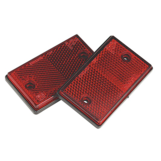 Sealey TB24 Reflex Reflector Oblong Red - Pack of 2