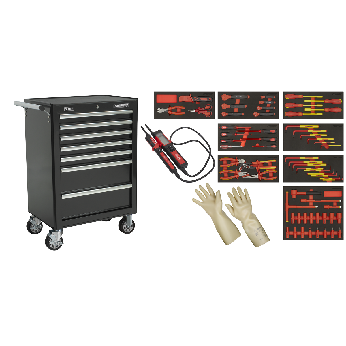 Sealey TBTECOMBO2 Rollcab 7 Drawer with Insulated Tool Kit 63pc