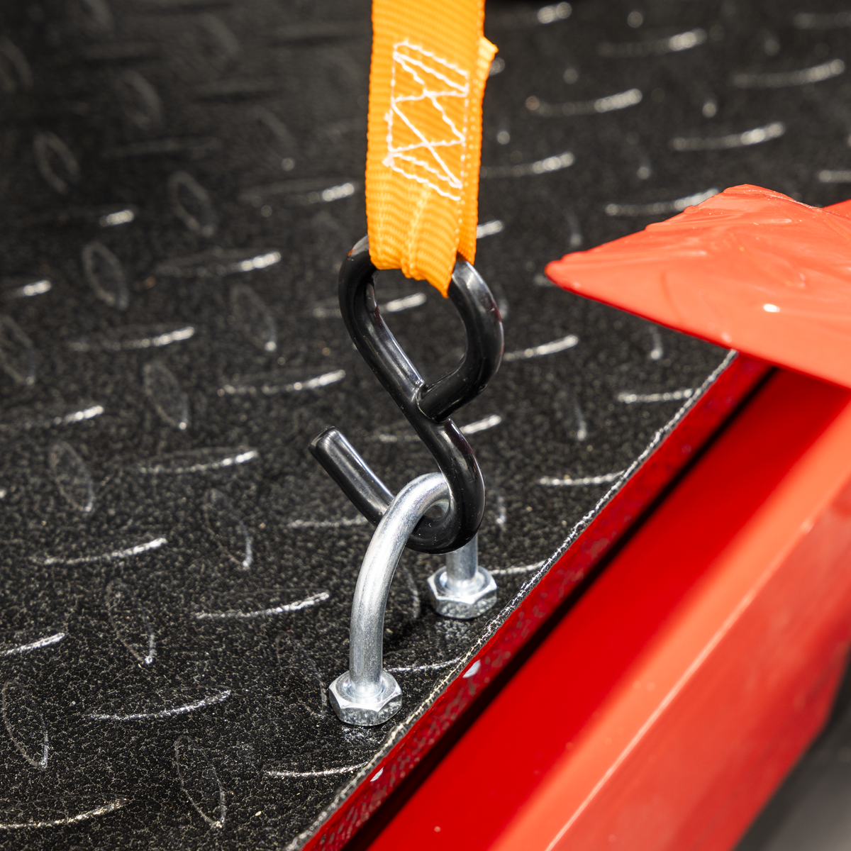 Sealey TD0540S4 Ratchet Straps Polyester Webbing with S-Hooks 25mm x 4m 500kg Breaking Strength - 2 Pairs