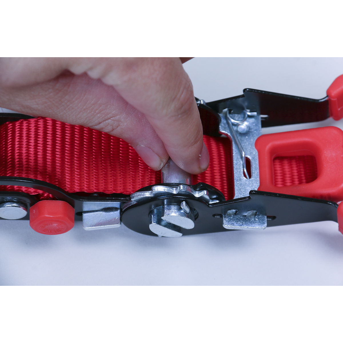 Sealey TD1202SR Slide Ratchet Strap Polyester Webbing with S-Hooks 32mm x 3m 1200kg Breaking Strength