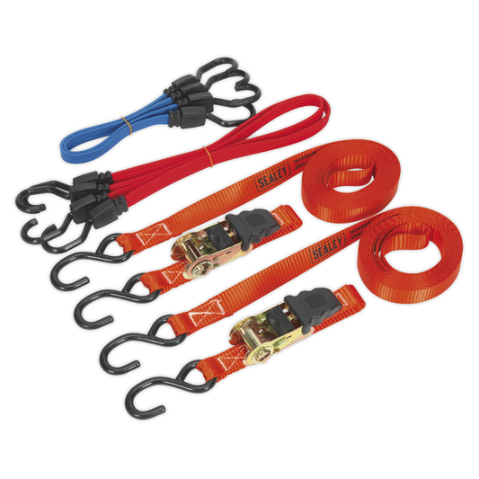 Sealey TD285SBD Ratchet Strap & Bungee Cord Set 6pc