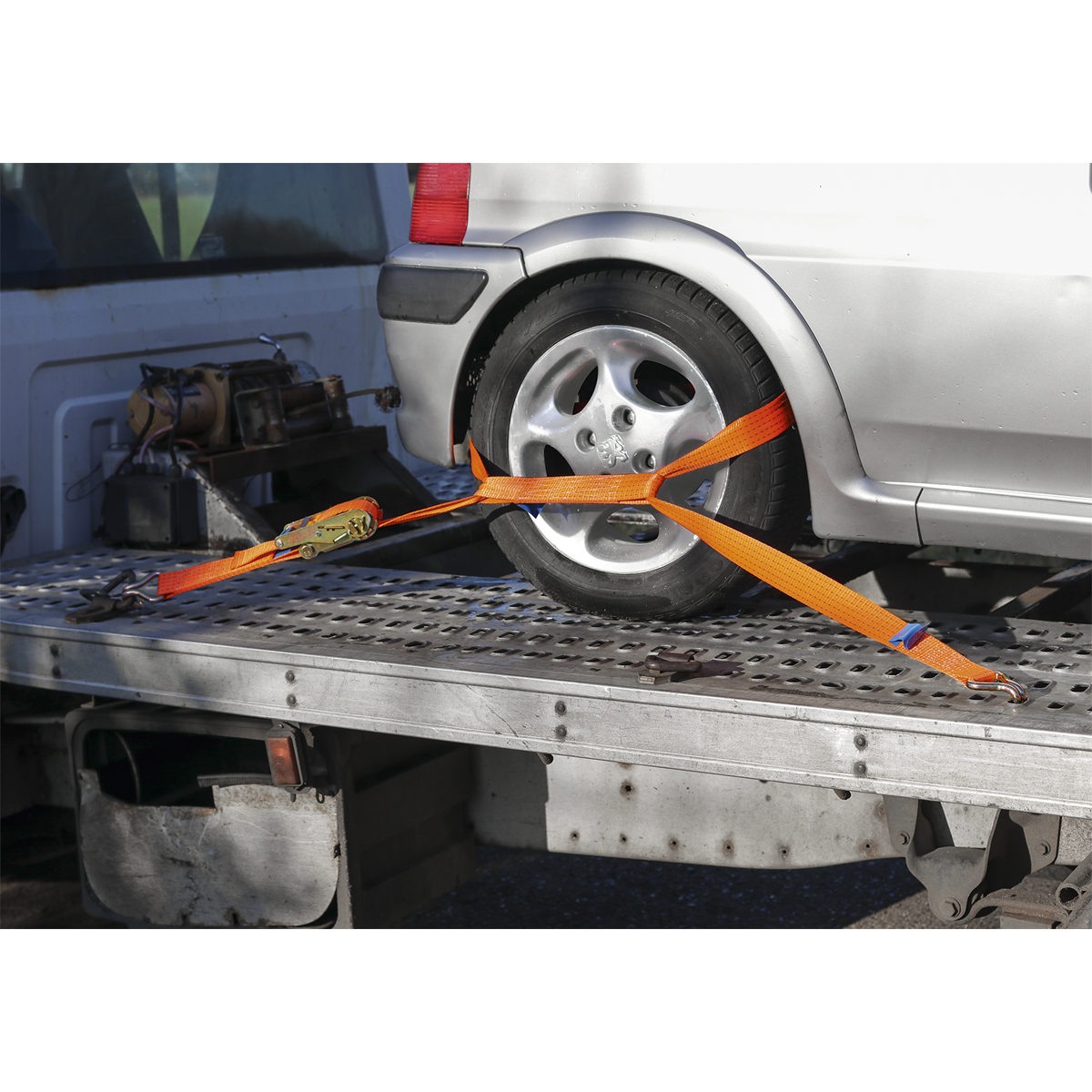 Sealey TDRWA Alloy Wheel Car Transporter Ratchet Strap 50mm x 3m 5000kg Breaking Strength