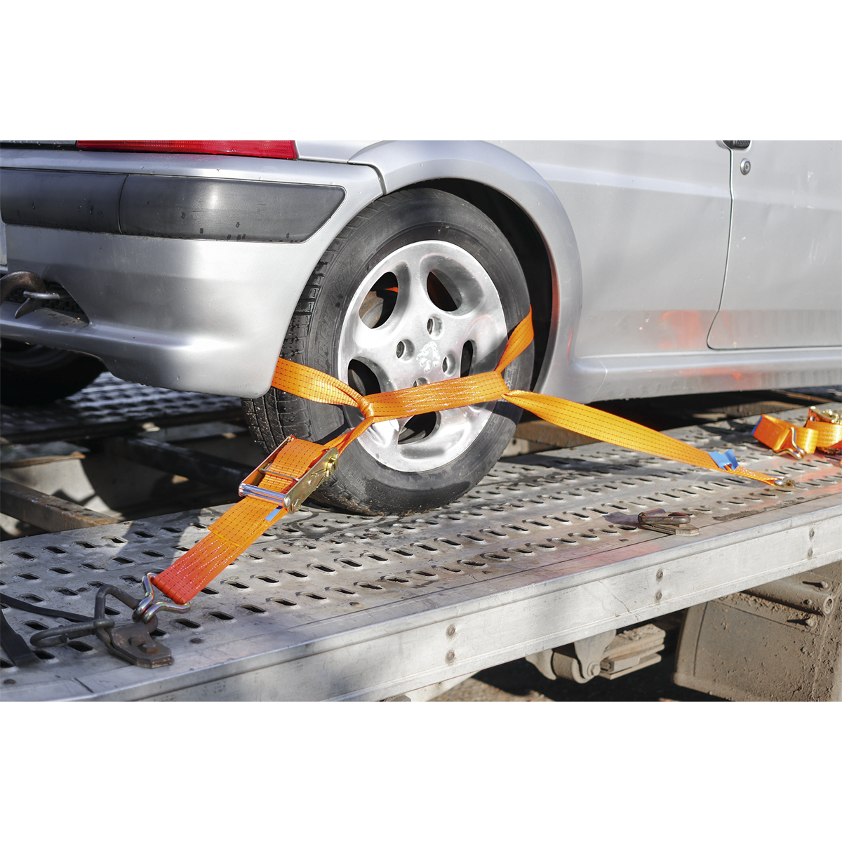 Sealey TDRWA Alloy Wheel Car Transporter Ratchet Strap 50mm x 3m 5000kg Breaking Strength