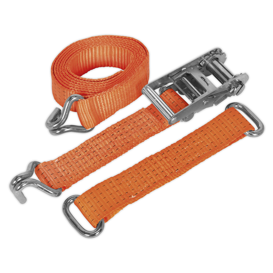 Sealey TDRWS Steel Wheel Car Transporter Ratchet Strap 50mm x 3m 4500kg Breaking Strength