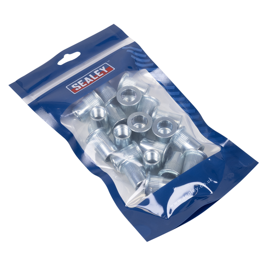 Sealey TISM12 Splined Threaded Insert (Rivet Nut ) M12 - 25pcs