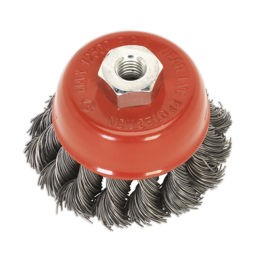 Sealey TKCB651 65mm Twist Knot Wire Cup Brush M14 x 2mm