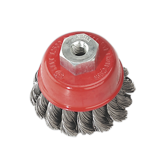 Sealey TKCB65 65mm Twist Knot Wire Cup Brush M10 x 1.5mm