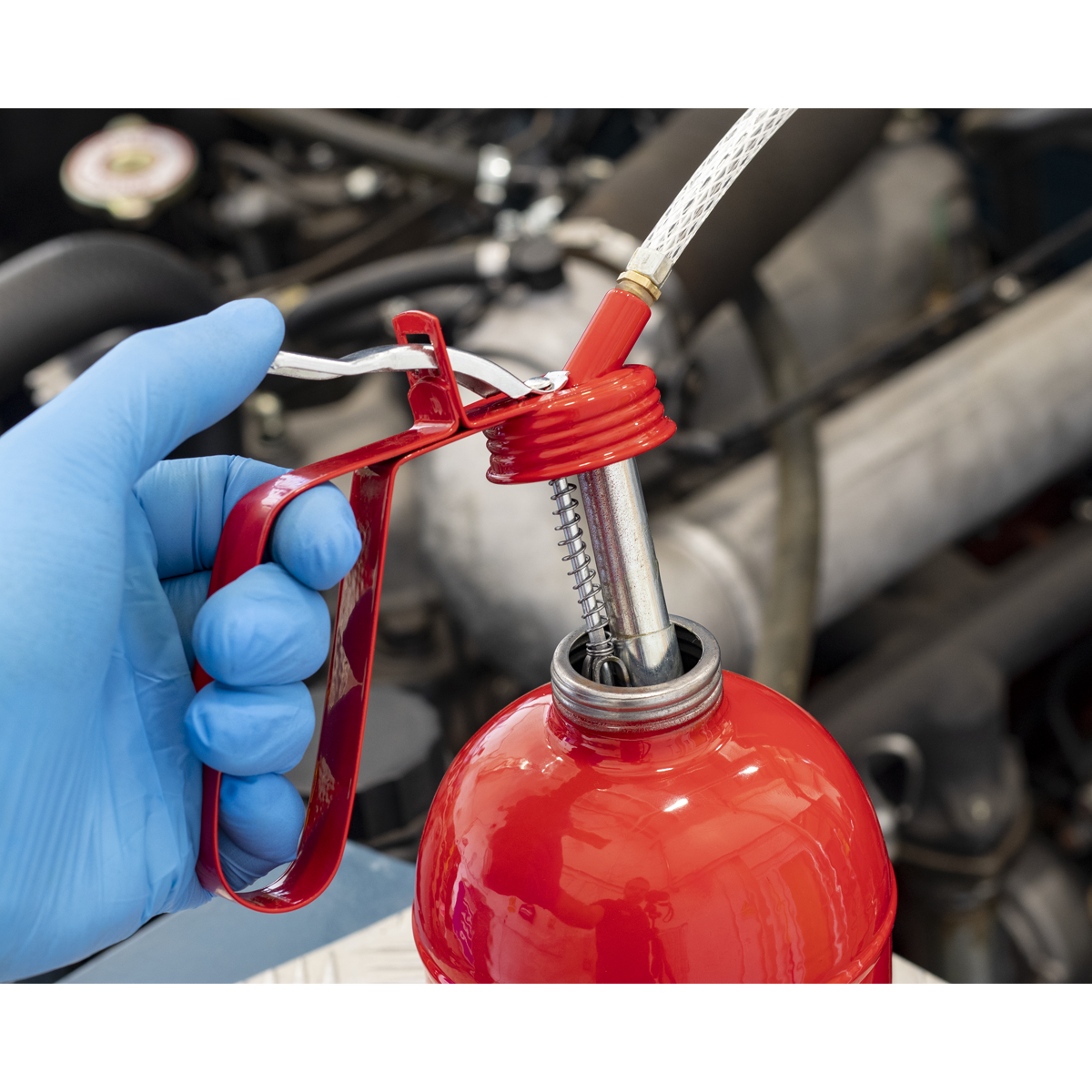 Sealey TP1000 Metal Oil Can with Flexible Spout 1000ml