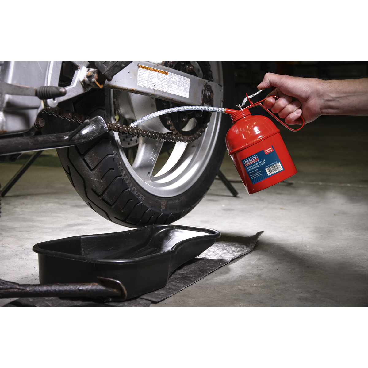 Sealey TP1000 Metal Oil Can with Flexible Spout 1000ml