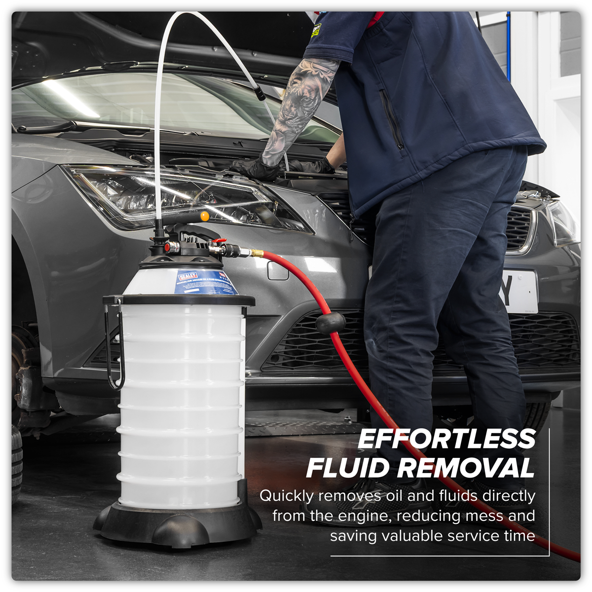 Sealey TP6909 Manual/Air Vacuum Oil & Fluid Extractor Pump 18L